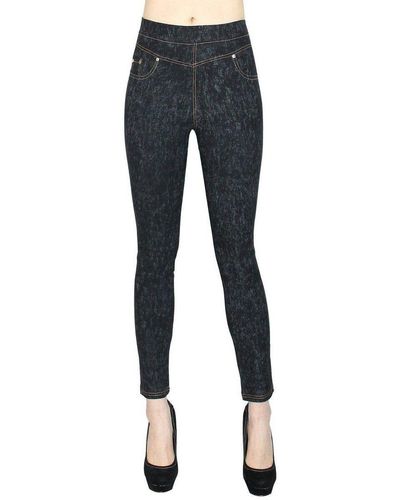dy_mode Treggings Jeans Optik Röhren Hose Skinny Pants mit Elastischem Bund - Blau