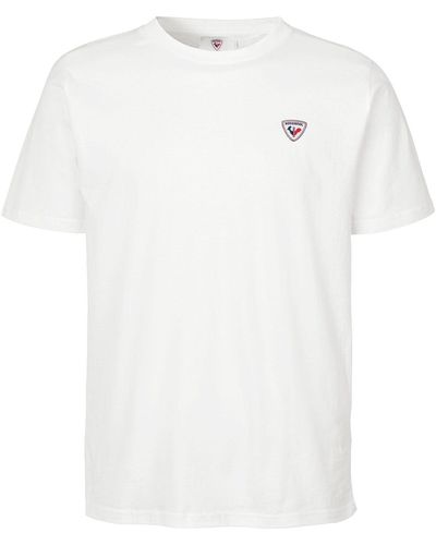 Rossignol T-Shirt Plain Tee mit markentypischem Hahn-Logo - Weiß