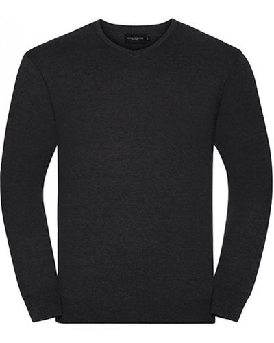 Russell Sweatshirt V-Neck Knitted Pullover - Schwarz