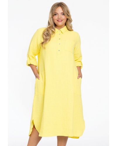 Yoek A-Linien-Kleid Große Größen - Gelb