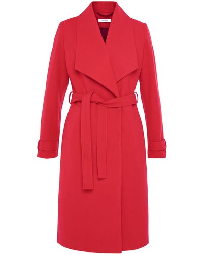 Lascana Langmantel mit Bindegürtel und Taschen, eleganter mantel - Rot
