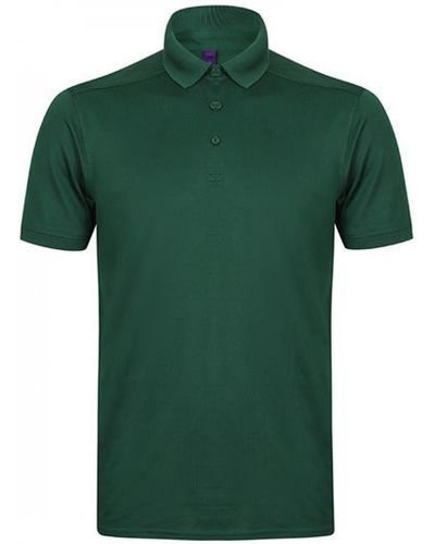 Henbury Poloshirt Stretch Polo Shirt + Wick Finish - Grün