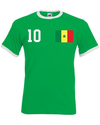 Youth Designz T- Senegal Shirt im Fußball Trikot Look mit trendigem Motiv - Grün