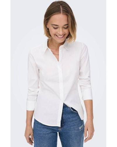 ONLY Klassische Bluse ONLFRIDA L/S SHIRT - Weiß