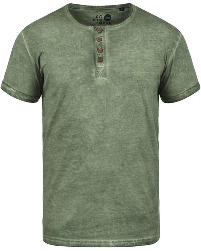 Solid Rundhalsshirt SDTihn Kurzarmshirt mit Brusttasche - Grün