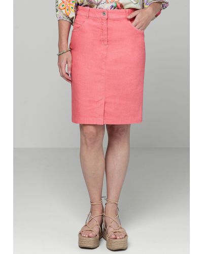 Bianca Jeansrock JONA angesagtem Color-Denim in Trendfarbe - Pink