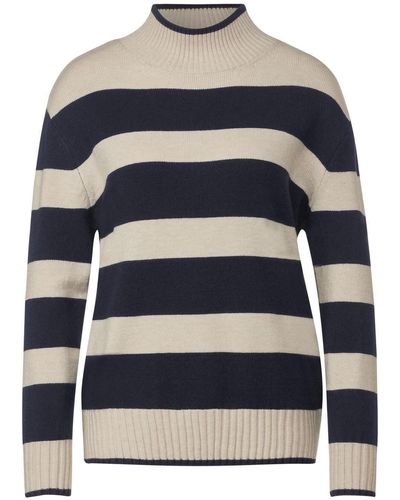 Street One Sweatshirt LTD QR striped sweater - Blau