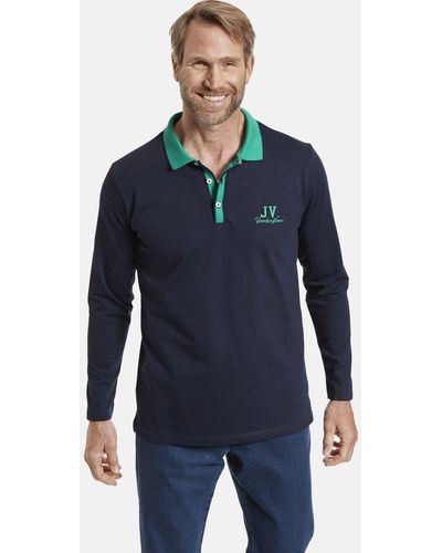 Jan Vanderstorm Sweatshirt FAUSTIN mit seitlichen Saumschlitzen - Blau