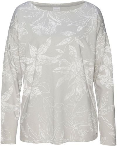 Lascana Sweatshirt mit floralem Alloverdruck, Loungewear, Loungeanzug - Weiß