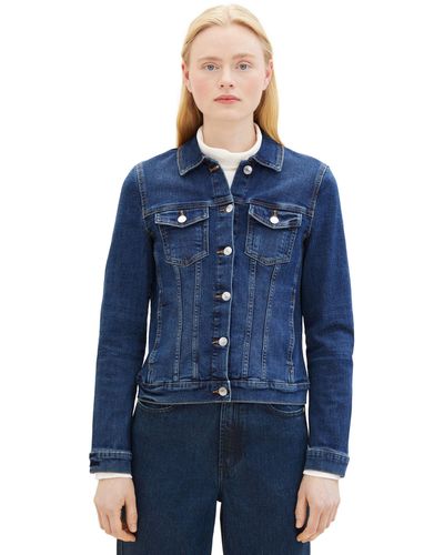 Tom Tailor Denim Jeansjacke im klassischen Look und mit Stretch - Blau