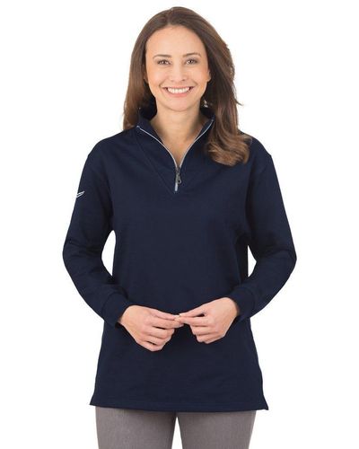 Trigema Sweatshirt Reißverschluss-Sweater - Blau