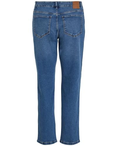 Vila Regular-fit-Jeans ALICE (1-tlg) Plain/ohne Details - Blau