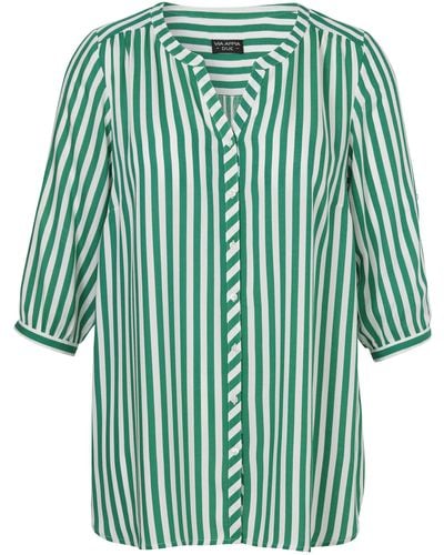 Via Appia Due Klassische Bluse mit streckenden Längsstreifen - Grün