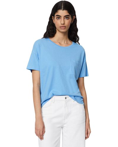 Marc O' Polo T-Shirt schlichtes Design, Brusttasche - Blau