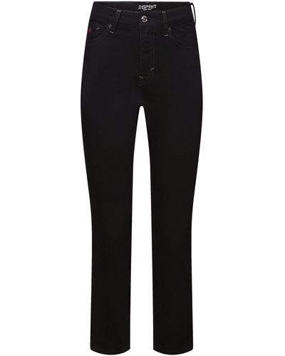 Esprit Slim-fit- Schmal geschnittene Retro-Jeans mit hohem Bund - Schwarz