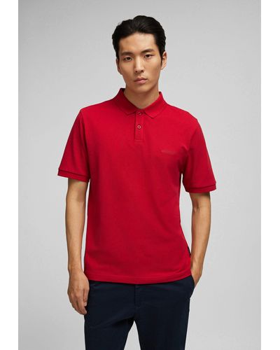 Hechter Paris Poloshirt mit besonders pflegeleichten Material - Rot