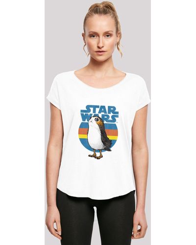 F4NT4STIC T-Shirt 'Star Wars Last Jedi Porg' Print - Grau
