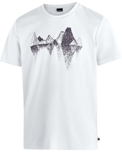 Maier Sports T-Shirt Tilia Pique M Funktionsshirt, Freizeitshirt mit Aufdruck - Weiß