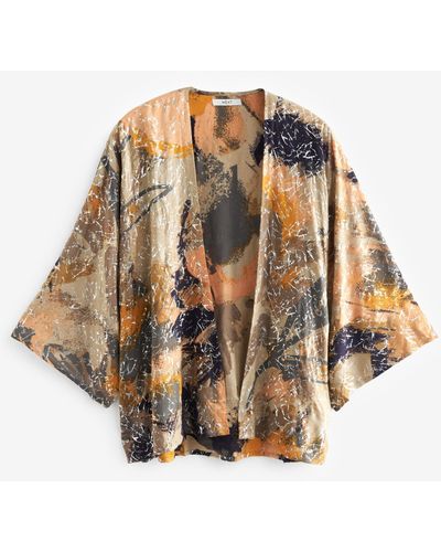 Next Blusenkimono Kimono mit Wasserfarben-Folienprint (1-tlg) - Mehrfarbig