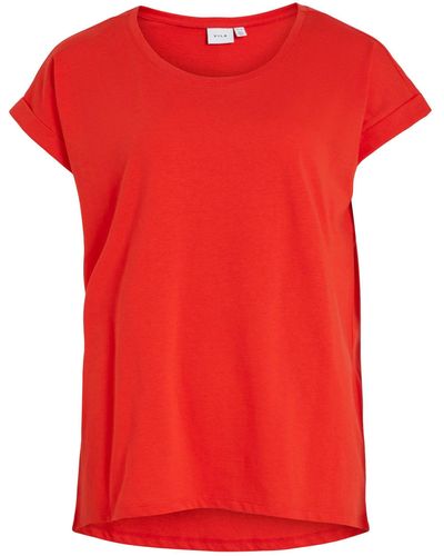 Vila T-Shirt DREAMERS (1-tlg) Plain/ohne Details - Rot