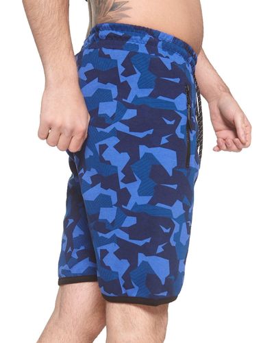John Kayna Shorts Jogging Hose Jogger Streetwear Camouflage - Blau