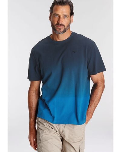 Man's World Man's World -Shirt mit Farbverlauf in Pique ́Qualität - Blau