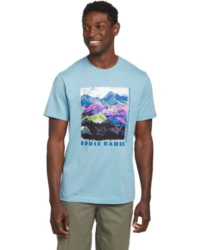 Eddie Bauer Graphic T-Shirt - Mountain - Blau