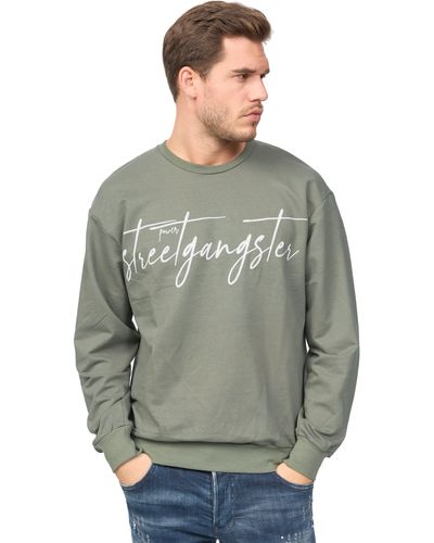 DENIM HOUSE Sweatshirt Pullover mit All-Over Allover Print - Grau