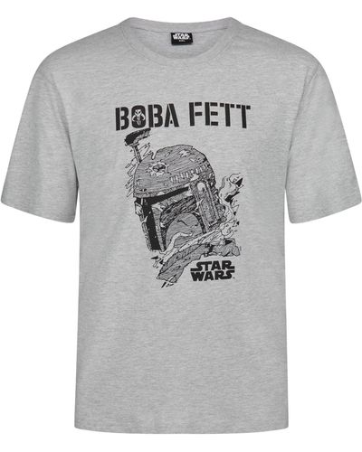 Star Wars Boba Fett T- Kurzarm-Shirt - Grau