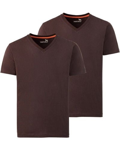 Parforce Shirt Doppelpack T-Shirts V-Neck - Braun