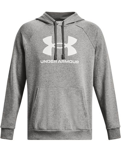 Under Armour Fußball - Textilien - Sweatshirts Rival Logo Fleece Hoody - Grau