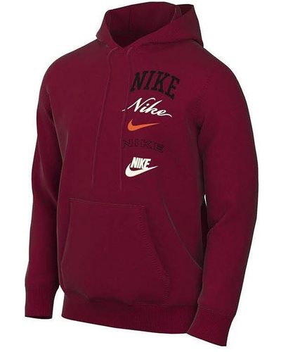 Nike Sweatshirt M NK CLUB BB PO HDY STACK GX - Rot