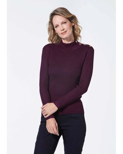 Cable & Gauge Strickpullover Rippenpullover - Lila