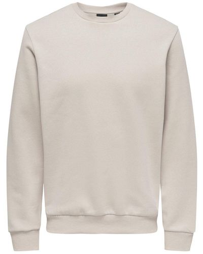 Only & Sons Sweatshirt ONSCERES aus Baumwollmix - Weiß