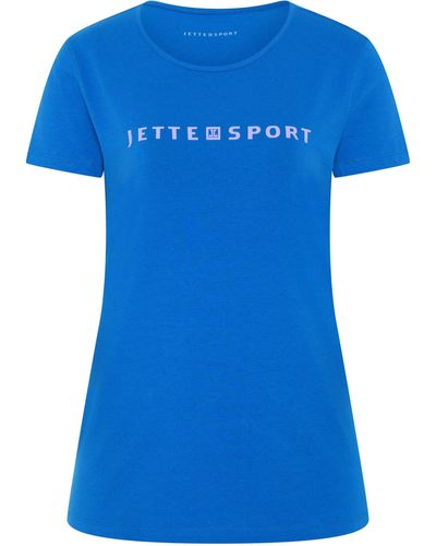 Jette Sport Print-Shirt mit Labelprint - Blau