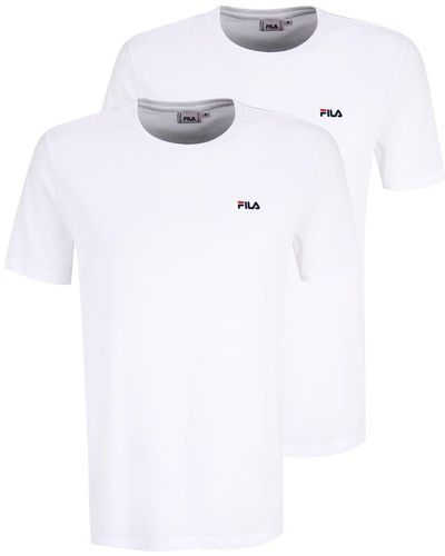 Fila T-Shirt 2er Pack Brod Tee aus weichem Baumwolljersey - Weiß