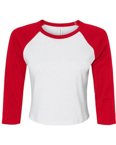 Bella Canvas Bella + Canvas Longsleeve Women ́s Micro Rib 3/4 Raglan Baby Tee Langarmshirt - Rot