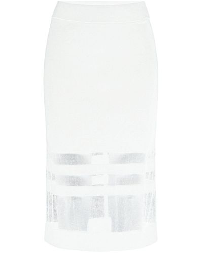Esprit Maxirock Midirock aus Leinenmix - Weiß