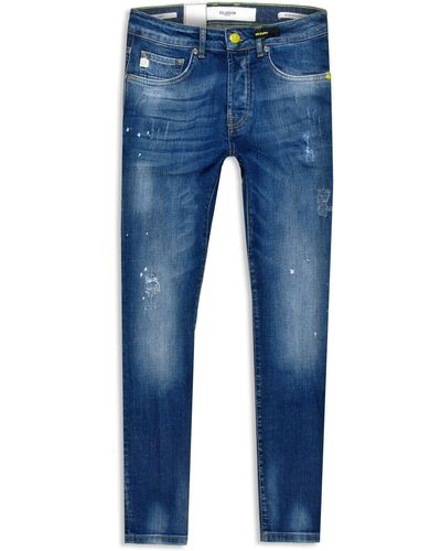 Goldgarn 5-Pocket-Jeans U2 Slim Fit distressed Denim - Blau