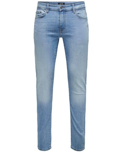 Only & Sons Slim Fit Jeans Hose Stretch Denim Pants ONSLOOM 6818 in Hellblau