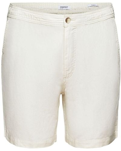Esprit Shorts Bermudashorts aus Baumwolle-Leinen-Mix (1-tlg) - Weiß