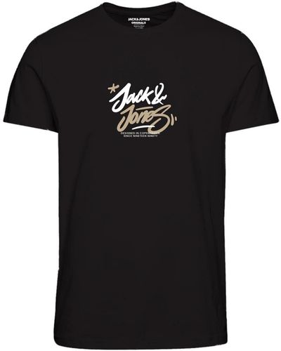 Jack & Jones T-Shirt JORSEQUOIA TEE SS CREW NECK 1 FST - Schwarz