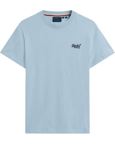 Superdry Rundhalsshirt Organic Cotton Essential Logo T-Shirt - Blau