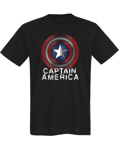 Marvel T-Shirt Captain America Flash Logo - Schwarz