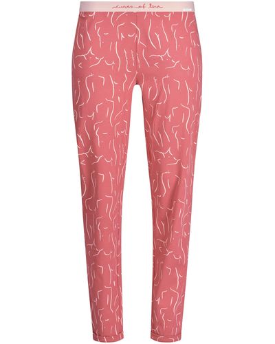 SKINY Pyjamahose Schlafanzug Hose Modisches Design - Rot