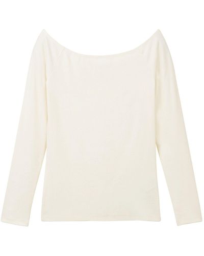 Tom Tailor Langarmshirt (1-tlg) Plain/ohne Details - Weiß