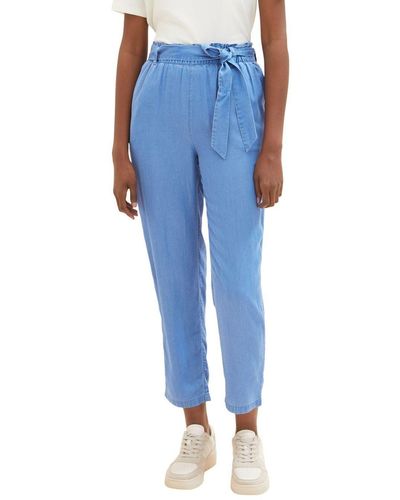 Tom Tailor Chinohose RELAXED TAPERED aus Lyocell - Blau