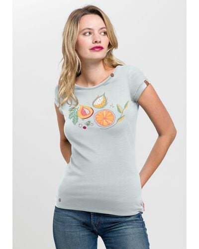 Ragwear T-Shirt MINT mit Front-Print - Grau