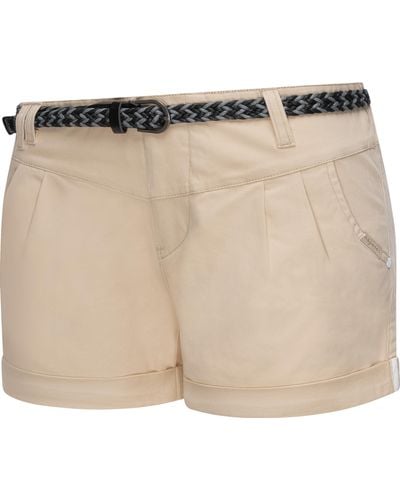 Ragwear Shorts Heaven B (2-tlg) leichte Hotpants mit hochwertigem Flechtgürtel - Natur