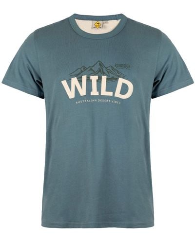 ROADSIGN australia T-Shirt Wild (, 1-tlg) aus Baumwolle mit einzigartigem Logo-Aufdruck - Blau